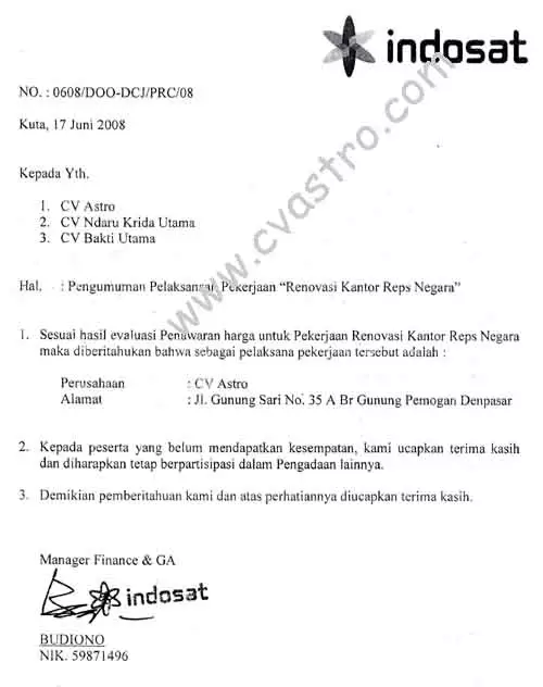 Surat Referensi Indosat