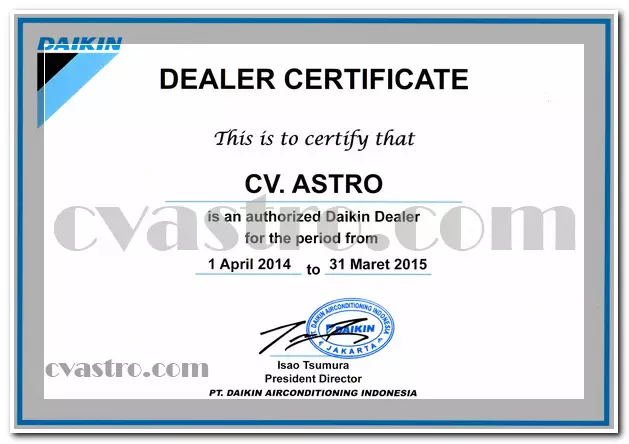 Dealer Daikin 2014-2015