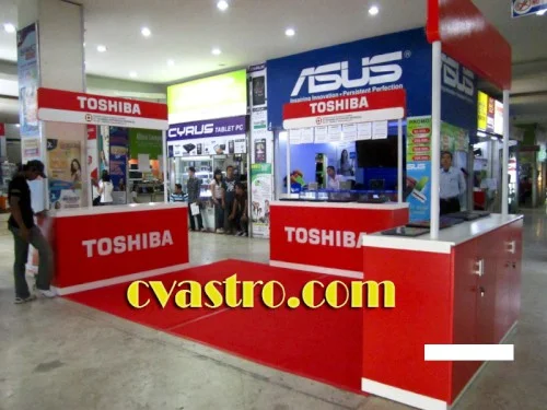 Kontraktor booth pameran Toshiba